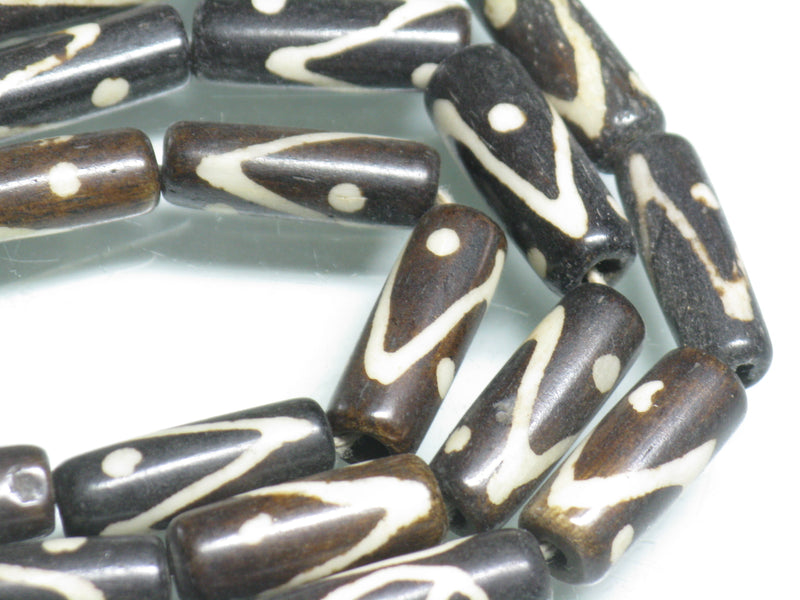 TOKO-BEADS BB119-11N Batik Bone bead 6~7mm BB119-11N ボーンビーズ（連） 6~7mm Asian bead & African bead  Handmade,Lampeork,bead,asia,india,ethnic,parts,accessory,beads とんぼ玉,ビーズ,トンボ玉,アジア,インド,エスニック,手作り,パーツ,アクセサリー