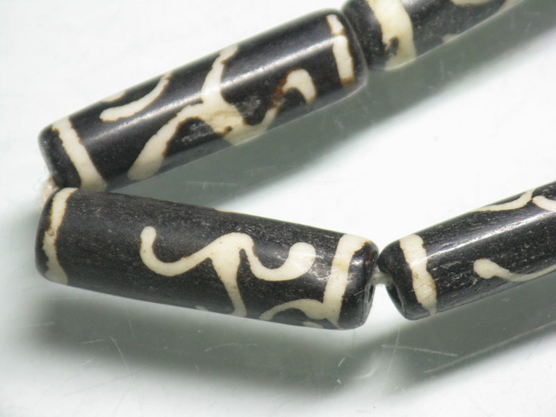TOKO-BEADS BB119-12N Batik Bone bead 6~7mm BB119-12N ボーンビーズ（連） 6~7mm Asian bead & African bead  Handmade,Lampeork,bead,asia,india,ethnic,parts,accessory,beads とんぼ玉,ビーズ,トンボ玉,アジア,インド,エスニック,手作り,パーツ,アクセサリー