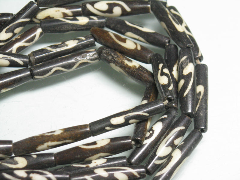 TOKO-BEADS BB119-14N Batik Bone bead 5~6mm BB119-14N ボーンビーズ（連） 5~6mm Asian bead & African bead  Handmade,Lampeork,bead,asia,india,ethnic,parts,accessory,beads とんぼ玉,ビーズ,トンボ玉,アジア,インド,エスニック,手作り,パーツ,アクセサリー