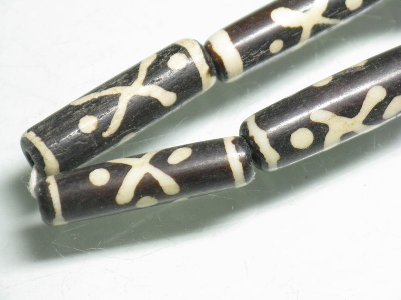 TOKO-BEADS BB119-15N Batik Bone bead 7~8mm BB119-15N ボーンビーズ（連） 7~8mm Asian bead & African bead  Handmade,Lampeork,bead,asia,india,ethnic,parts,accessory,beads とんぼ玉,ビーズ,トンボ玉,アジア,インド,エスニック,手作り,パーツ,アクセサリー