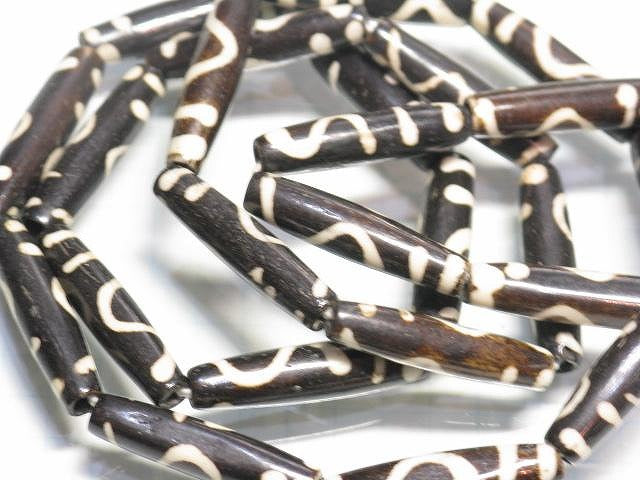 TOKO-BEADS BB119-22N Batik Bone bead 5.5~6mm BB119-22N ボーンビーズ（連） 5.5~6mm Asian bead & African bead  Handmade,Lampeork,bead,asia,india,ethnic,parts,accessory,beads とんぼ玉,ビーズ,トンボ玉,アジア,インド,エスニック,手作り,パーツ,アクセサリー