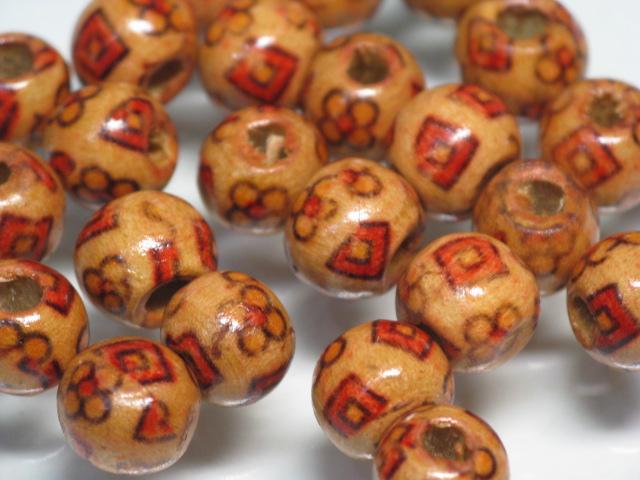 | TOKO-BEADS |BW006P-02 ウッドビーズ（50個） 8mmとんぼ玉,ビーズ,トンボ玉,アジア,インド,エスニック,手作り,パーツ,アクセサリー