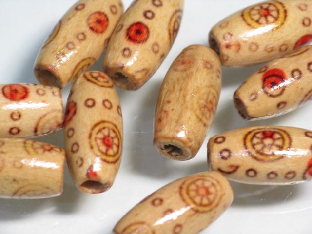 | TOKO-BEADS |BW006P-40 ウッドビーズ（50個） 7~7.5mmとんぼ玉,ビーズ,トンボ玉,アジア,インド,エスニック,手作り,パーツ,アクセサリー