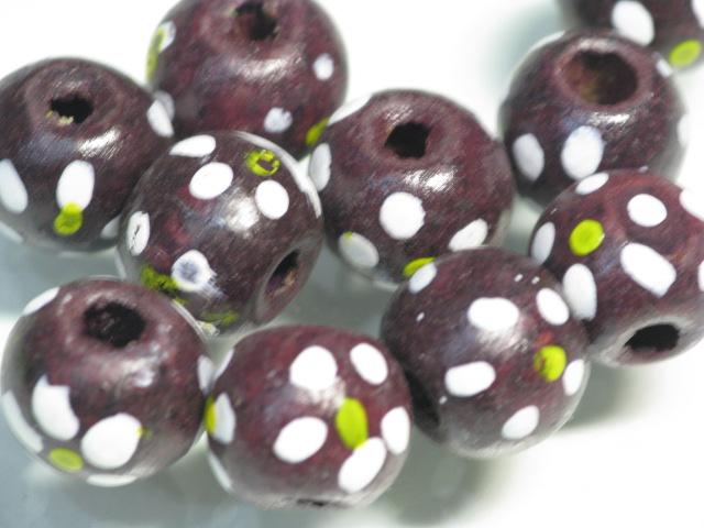 | TOKO-BEADS |BW006P-61 フラワーウッドビーズ（50個） 10~11mmとんぼ玉,ビーズ,トンボ玉,アジア,インド,エスニック,手作り,パーツ,アクセサリー