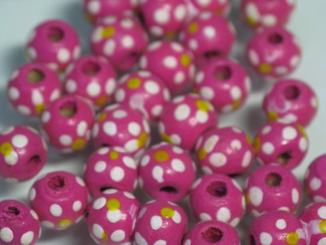 | TOKO-BEADS |BW006P-72 フラワーウッドビーズ（50個） 7mmとんぼ玉,ビーズ,トンボ玉,アジア,インド,エスニック,手作り,パーツ,アクセサリー