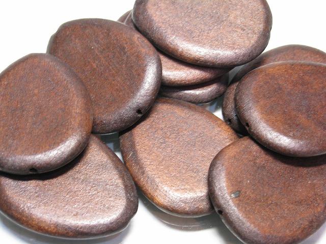 TOKO-BEADS BW009P-01 Wooden bead (10pcs) 37mm BW009P-01 フラットウッドビーズ（10個パック） 37mm Asian bead & African bead  Handmade,Lampeork,bead,asia,india,ethnic,parts,accessory,beads とんぼ玉,ビーズ,トンボ玉,アジア,インド,エスニック,手作り,パーツ,アクセサリー