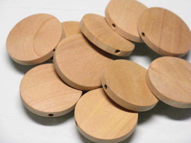 TOKO-BEADS BW009P-64 Wooden bead (non-waxed/10pcs) 25mm BW009P-64 フラットウッドビーズ（無垢/10個パック） 25mm Asian bead & African bead  Handmade,Lampeork,bead,asia,india,ethnic,parts,accessory,beads とんぼ玉,ビーズ,トンボ玉,アジア,インド,エスニック,手作り,パーツ,アクセサリー