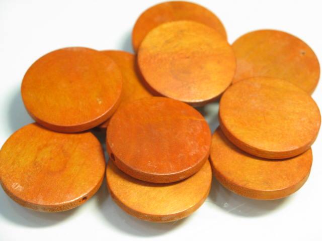 TOKO-BEADS BW010-13P Wooden bead (10pcs) 25mm BW010-13P フラットウッドビーズ（10個パック） 25mm Asian bead & African bead  Handmade,Lampeork,bead,asia,india,ethnic,parts,accessory,beads とんぼ玉,ビーズ,トンボ玉,アジア,インド,エスニック,手作り,パーツ,アクセサリー