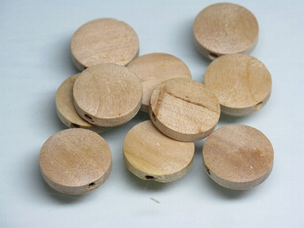 TOKO-BEADS BW909P-80 Wooden bead (Waxed/10pcs) 15mm BW909P-80 フラットウッドビーズ（ワックス処理/10個パック） 15mm Asian bead & African bead  Handmade,Lampeork,bead,asia,india,ethnic,parts,accessory,beads とんぼ玉,ビーズ,トンボ玉,アジア,インド,エスニック,手作り,パーツ,アクセサリー