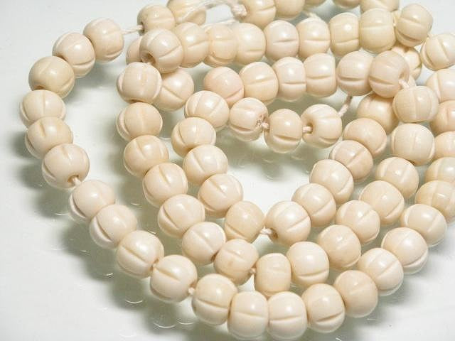 | TOKO-BEADS |CB003P ボーンビーズ（36g 約80個） 8mmとんぼ玉,ビーズ,トンボ玉,アジア,インド,エスニック,手作り,パーツ,アクセサリー