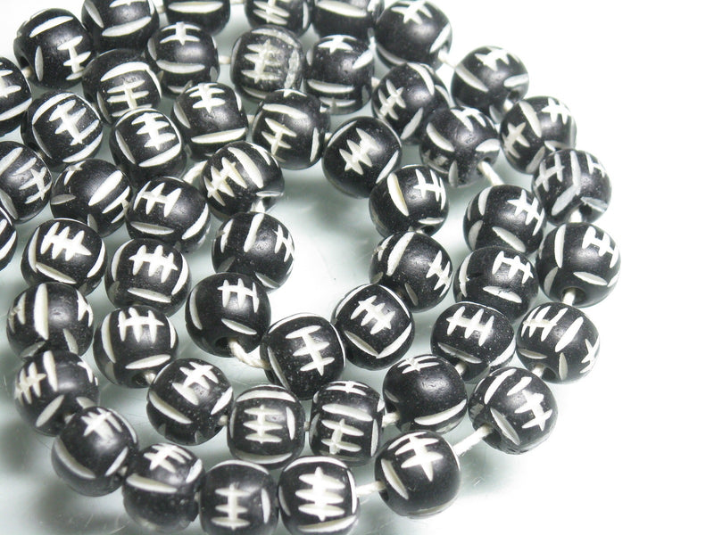 | TOKO-BEADS |CB026P ボーンビーズ（34g 約60個） 8mmとんぼ玉,ビーズ,トンボ玉,アジア,インド,エスニック,手作り,パーツ,アクセサリー