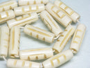 TOKO-BEADS CB134-05N Bone bead (Alphabet  E)(Strand) 8~9mm CB134-05N ボーンビーズ（アルファベット E)(連) 8~9mm Asian bead & African bead  Handmade,Lampeork,bead,asia,india,ethnic,parts,accessory,beads とんぼ玉,ビーズ,トンボ玉,アジア,インド,エスニック,手作り,パーツ,アクセサリー