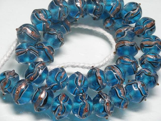 | TOKO-BEADS |CG642N インドビーズ（35個パック） 12mmとんぼ玉,ビーズ,トンボ玉,アジア,インド,エスニック,手作り,パーツ,アクセサリー