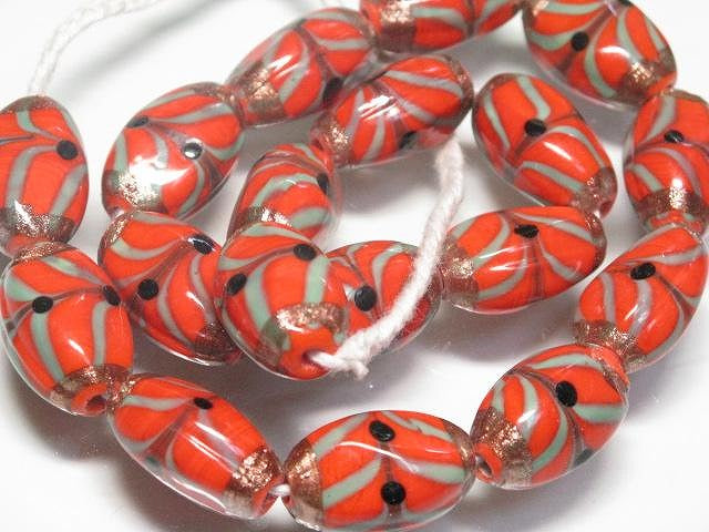 TOKO-BEADS CG650N Indian bead(18pcs) 14mm CG650N インドビーズ（18個パック） 14mm Asian bead & African bead  Handmade,Lampeork,bead,asia,india,ethnic,parts,accessory,beads とんぼ玉,ビーズ,トンボ玉,アジア,インド,エスニック,手作り,パーツ,アクセサリー