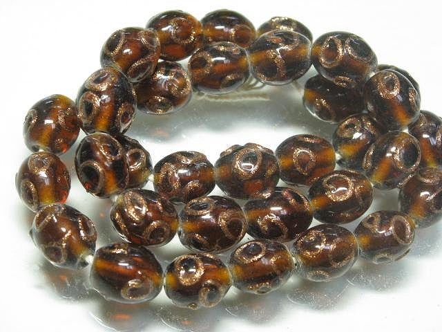 | TOKO-BEADS |CG656N インドビーズ（35個パック） 14mmとんぼ玉,ビーズ,トンボ玉,アジア,インド,エスニック,手作り,パーツ,アクセサリー