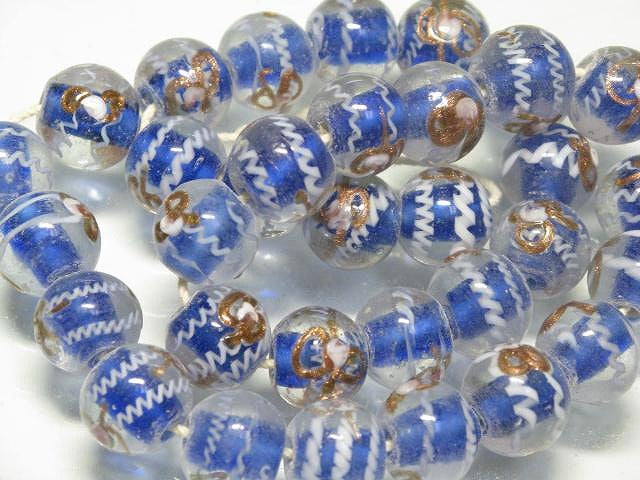 | TOKO-BEADS |CG657N インドビーズ（33個パック） 14mmとんぼ玉,ビーズ,トンボ玉,アジア,インド,エスニック,手作り,パーツ,アクセサリー