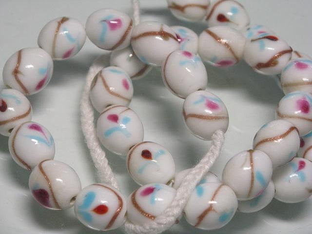 | TOKO-BEADS |CG678N インドビーズ（32個パック） 10mmとんぼ玉,ビーズ,トンボ玉,アジア,インド,エスニック,手作り,パーツ,アクセサリー