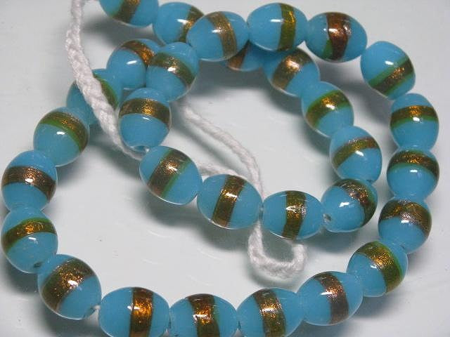 | TOKO-BEADS |CG682N インドビーズ（30個パック） 10mmとんぼ玉,ビーズ,トンボ玉,アジア,インド,エスニック,手作り,パーツ,アクセサリー