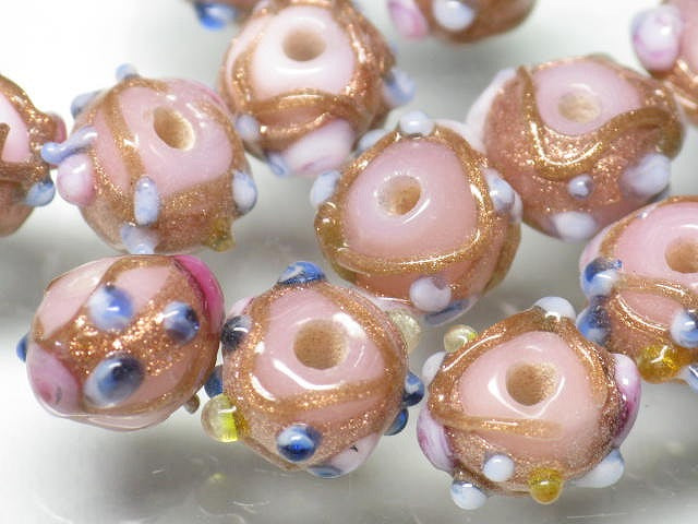 | TOKO-BEADS |CG879P インドビーズ（30個パック） 8mmとんぼ玉,ビーズ,トンボ玉,アジア,インド,エスニック,手作り,パーツ,アクセサリー