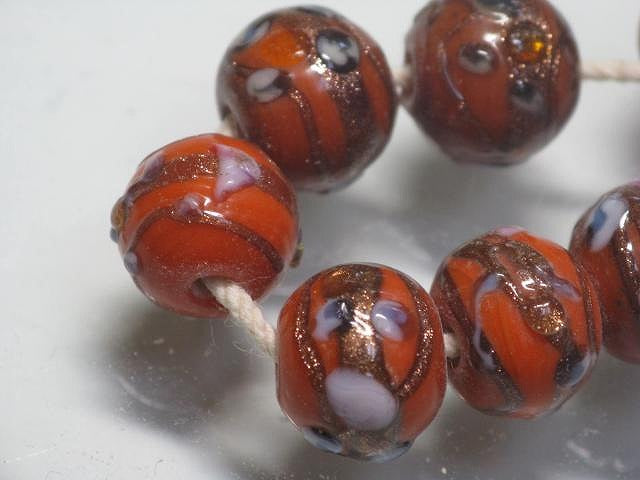 TOKO-BEADS CG890N Indian bead (42pcs) 11mm CG890N インドビーズ（42個パック） 11mm Asian bead & African bead  Handmade,Lampeork,bead,asia,india,ethnic,parts,accessory,beads とんぼ玉,ビーズ,トンボ玉,アジア,インド,エスニック,手作り,パーツ,アクセサリー