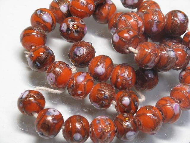 | TOKO-BEADS |CG890N インドビーズ（42個パック） 11mmとんぼ玉,ビーズ,トンボ玉,アジア,インド,エスニック,手作り,パーツ,アクセサリー