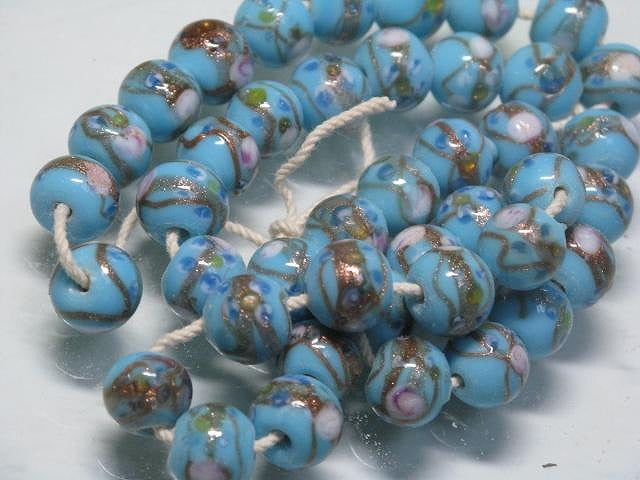 | TOKO-BEADS |CG892N インドビーズ（42個パック） 10.5mmとんぼ玉,ビーズ,トンボ玉,アジア,インド,エスニック,手作り,パーツ,アクセサリー