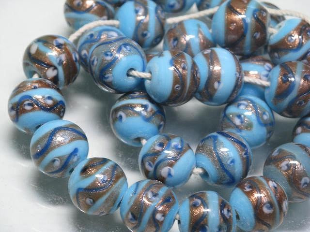 | TOKO-BEADS |CG900N インドビーズ（30個パック） 13mmとんぼ玉,ビーズ,トンボ玉,アジア,インド,エスニック,手作り,パーツ,アクセサリー