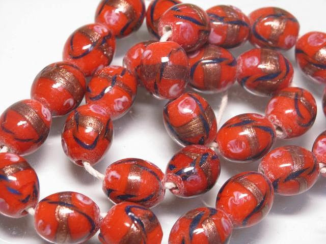 | TOKO-BEADS |CG907N-32 インドビーズ（28個パック） 13mmとんぼ玉,ビーズ,トンボ玉,アジア,インド,エスニック,手作り,パーツ,アクセサリー