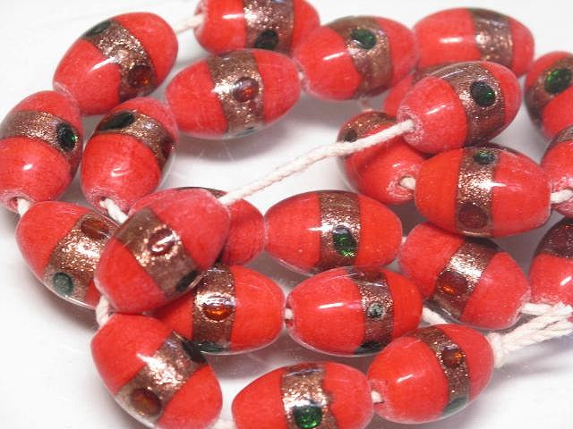 | TOKO-BEADS |CG913N インドビーズ（25個パック） 10.5mmとんぼ玉,ビーズ,トンボ玉,アジア,インド,エスニック,手作り,パーツ,アクセサリー