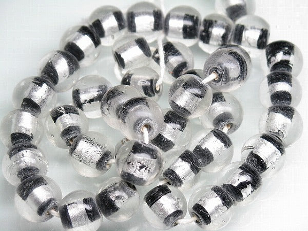 | TOKO-BEADS |CG917P-05 シルバーフォイルビーズ（40個パック） 11mmとんぼ玉,ビーズ,トンボ玉,アジア,インド,エスニック,手作り,パーツ,アクセサリー