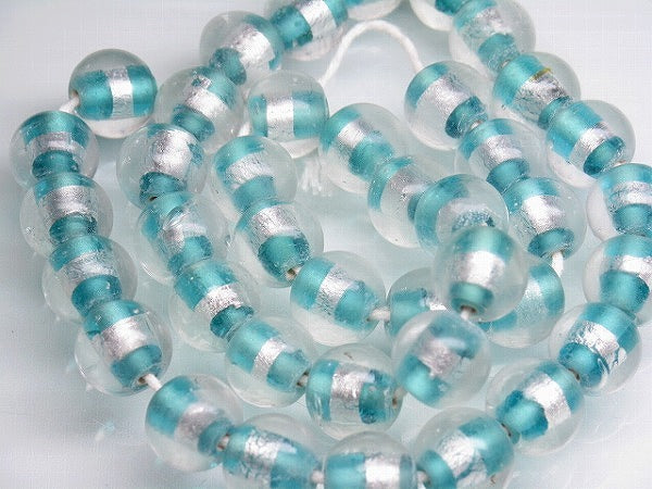 TOKO-BEADS CG917P-07 Silver foil bead (40pcs) 11mm CG917P-07 シルバーフォイルビーズ（40個パック） 11mm Asian bead & African bead  Handmade,Lampeork,bead,asia,india,ethnic,parts,accessory,beads とんぼ玉,ビーズ,トンボ玉,アジア,インド,エスニック,手作り,パーツ,アクセサリー