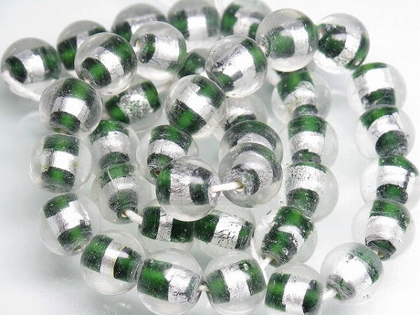 TOKO-BEADS CG917P-08 Silver foil bead (40pcs) 11mm CG917P-08 シルバーフォイルビーズ（40個パック） 11mm Asian bead & African bead  Handmade,Lampeork,bead,asia,india,ethnic,parts,accessory,beads とんぼ玉,ビーズ,トンボ玉,アジア,インド,エスニック,手作り,パーツ,アクセサリー