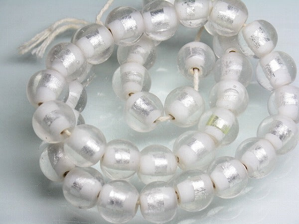 TOKO-BEADS CG917P-09 Silver foil bead (40pcs) 11mm CG917P-09 シルバーフォイルビーズ（40個パック） 11mm Asian bead & African bead  Handmade,Lampeork,bead,asia,india,ethnic,parts,accessory,beads とんぼ玉,ビーズ,トンボ玉,アジア,インド,エスニック,手作り,パーツ,アクセサリー