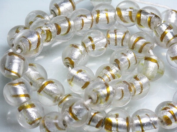 TOKO-BEADS CG918P-05 Silver foil bead (40pcs) 11mm CG918P-05 シルバーフォイルビーズ（40個パック） 11mm Asian bead & African bead  Handmade,Lampeork,bead,asia,india,ethnic,parts,accessory,beads とんぼ玉,ビーズ,トンボ玉,アジア,インド,エスニック,手作り,パーツ,アクセサリー