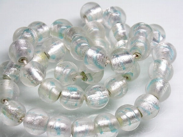 TOKO-BEADS CG918P-07 Silver foil bead (40pcs) 11mm CG918P-07 シルバーフォイルビーズ（40個パック） 11mm Asian bead & African bead  Handmade,Lampeork,bead,asia,india,ethnic,parts,accessory,beads とんぼ玉,ビーズ,トンボ玉,アジア,インド,エスニック,手作り,パーツ,アクセサリー