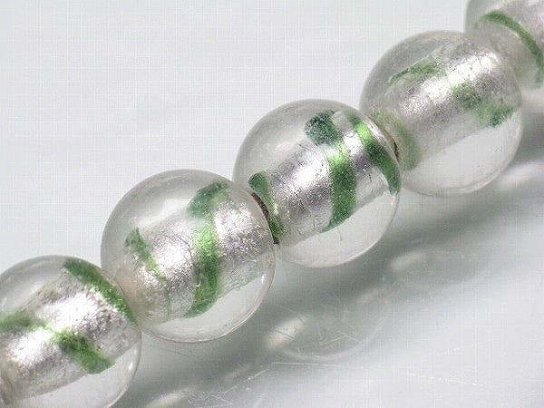 TOKO-BEADS CG918P-08 Silver foil bead (40pcs) 11mm CG918P-08 シルバーフォイルビーズ（40個パック） 11mm Asian bead & African bead  Handmade,Lampeork,bead,asia,india,ethnic,parts,accessory,beads とんぼ玉,ビーズ,トンボ玉,アジア,インド,エスニック,手作り,パーツ,アクセサリー
