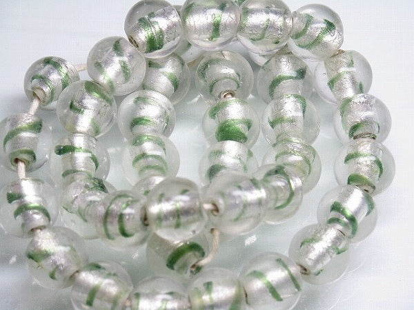 TOKO-BEADS CG918P-08 Silver foil bead (40pcs) 11mm CG918P-08 シルバーフォイルビーズ（40個パック） 11mm Asian bead & African bead  Handmade,Lampeork,bead,asia,india,ethnic,parts,accessory,beads とんぼ玉,ビーズ,トンボ玉,アジア,インド,エスニック,手作り,パーツ,アクセサリー