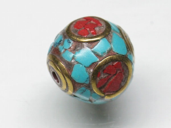 TOKO-BEADS CL101-23 Indian Ladakh bead 12mm CL101-23 ラダックビーズ 12mm Asian bead & African bead  Handmade,Lampeork,bead,asia,india,ethnic,parts,accessory,beads とんぼ玉,ビーズ,トンボ玉,アジア,インド,エスニック,手作り,パーツ,アクセサリー