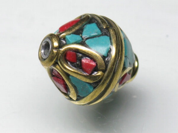 TOKO-BEADS CL101-30 Indian Ladakh bead 11mm CL101-30 ラダックビーズ 11mm Asian bead & African bead  Handmade,Lampeork,bead,asia,india,ethnic,parts,accessory,beads とんぼ玉,ビーズ,トンボ玉,アジア,インド,エスニック,手作り,パーツ,アクセサリー