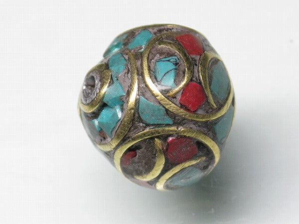 TOKO-BEADS CL101-32 Indian Ladakh bead 12mm CL101-32 ラダックビーズ 12mm Asian bead & African bead  Handmade,Lampeork,bead,asia,india,ethnic,parts,accessory,beads とんぼ玉,ビーズ,トンボ玉,アジア,インド,エスニック,手作り,パーツ,アクセサリー