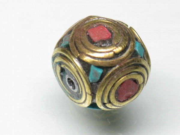 TOKO-BEADS CL101-40 Indian Ladakh bead 13mm CL101-40 ラダックビーズ 13mm Asian bead & African bead  Handmade,Lampeork,bead,asia,india,ethnic,parts,accessory,beads とんぼ玉,ビーズ,トンボ玉,アジア,インド,エスニック,手作り,パーツ,アクセサリー