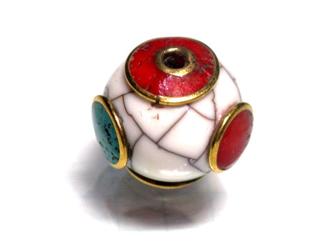 TOKO-BEADS CL101-67 Indian Ladakh bead 16mm CL101-67 インドビーズ 16mm Asian bead & African bead  Handmade,Lampeork,bead,asia,india,ethnic,parts,accessory,beads とんぼ玉,ビーズ,トンボ玉,アジア,インド,エスニック,手作り,パーツ,アクセサリー