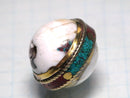 TOKO-BEADS CL101-70 Indian Ladakh bead 18mm CL101-70 インドビーズ 18mm Asian bead & African bead  Handmade,Lampeork,bead,asia,india,ethnic,parts,accessory,beads とんぼ玉,ビーズ,トンボ玉,アジア,インド,エスニック,手作り,パーツ,アクセサリー