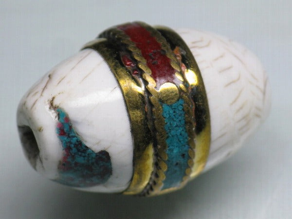 TOKO-BEADS CL101-71 Indian Ladakh bead 18mm CL101-71 インドビーズ 18mm Asian bead & African bead  Handmade,Lampeork,bead,asia,india,ethnic,parts,accessory,beads とんぼ玉,ビーズ,トンボ玉,アジア,インド,エスニック,手作り,パーツ,アクセサリー