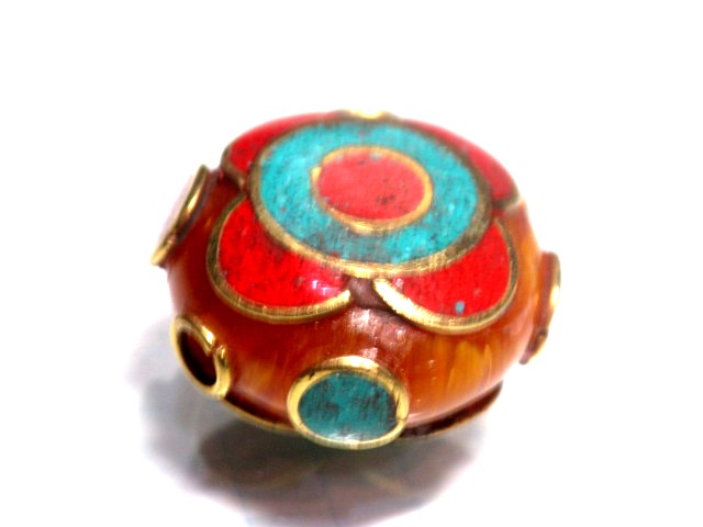 TOKO-BEADS CL101-77 Indian Ladakh bead 22mm CL101-77 インドビーズ 22mm Asian bead & African bead  Handmade,Lampeork,bead,asia,india,ethnic,parts,accessory,beads とんぼ玉,ビーズ,トンボ玉,アジア,インド,エスニック,手作り,パーツ,アクセサリー