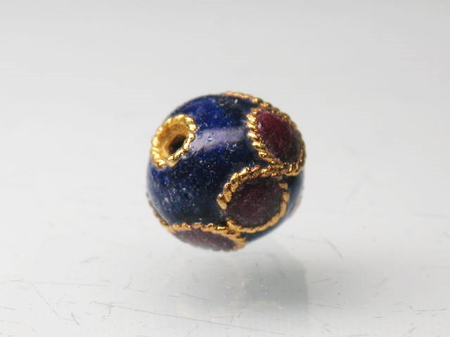 | TOKO-BEADS |CL201-04 ラダックビーズ 8mmとんぼ玉,ビーズ,トンボ玉,アジア,インド,エスニック,手作り,パーツ,アクセサリー