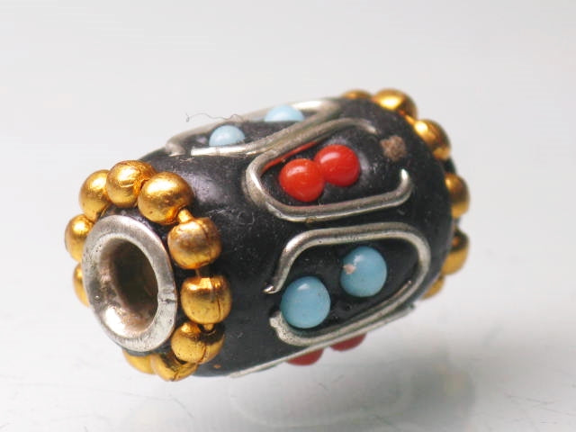 TOKO-BEADS CL201-48 Indian Ladakh bead 10.5mm CL201-48 ラダックビーズ 10.5mm Asian bead & African bead  Handmade,Lampeork,bead,asia,india,ethnic,parts,accessory,beads とんぼ玉,ビーズ,トンボ玉,アジア,インド,エスニック,手作り,パーツ,アクセサリー