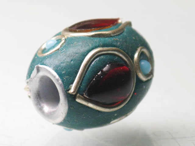 TOKO-BEADS CL201-53 Indian Ladakh bead 13.5mm CL201-53 ラダックビーズ 13.5mm Asian bead & African bead  Handmade,Lampeork,bead,asia,india,ethnic,parts,accessory,beads とんぼ玉,ビーズ,トンボ玉,アジア,インド,エスニック,手作り,パーツ,アクセサリー