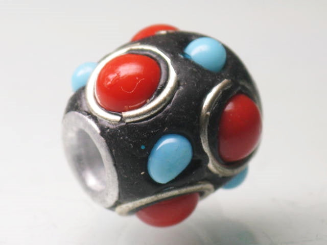 TOKO-BEADS CL201-54 Indian Ladakh bead 14mm CL201-54 ラダックビーズ 14mm Asian bead & African bead  Handmade,Lampeork,bead,asia,india,ethnic,parts,accessory,beads とんぼ玉,ビーズ,トンボ玉,アジア,インド,エスニック,手作り,パーツ,アクセサリー