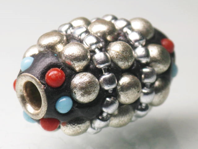 | TOKO-BEADS |CL201-62 ラダックビーズ 15mmとんぼ玉,ビーズ,トンボ玉,アジア,インド,エスニック,手作り,パーツ,アクセサリー